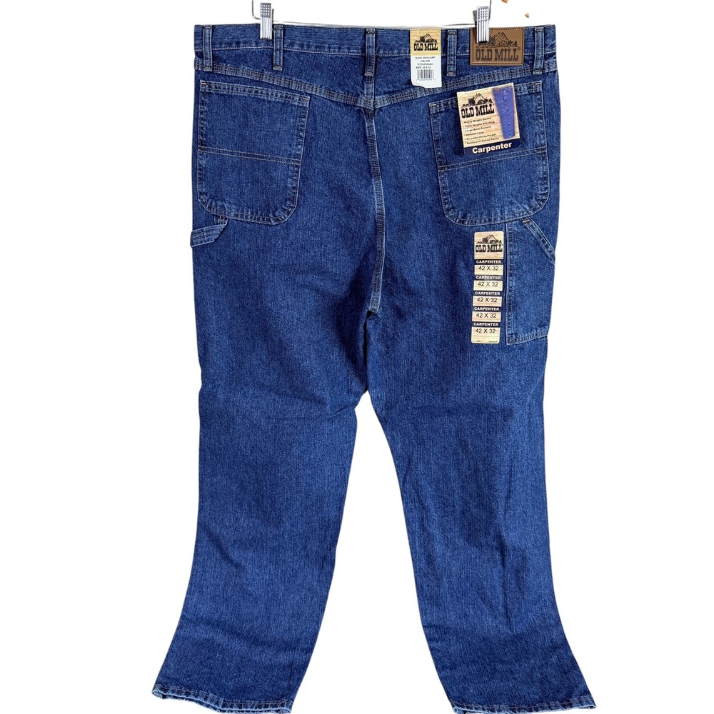 Old Mill Carpenter Jeans Mens 42x32 Blue Stonewash Heavyweight Denim‎ Utility